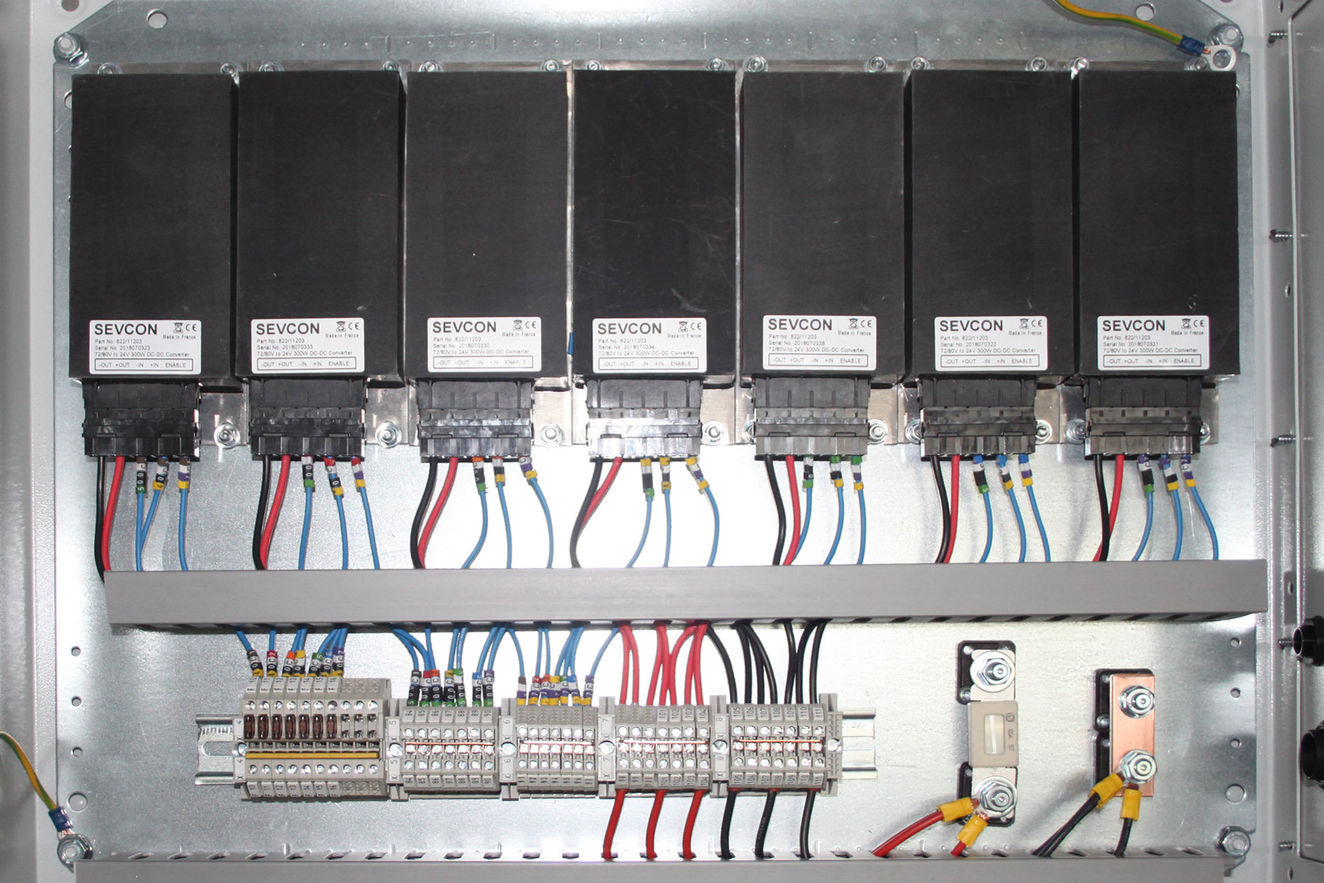 Cabinet containing connected electrical components